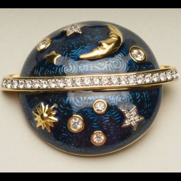 Swarovski “Signature” Blue Enamel Sun Brooch - Picture 2 of 2